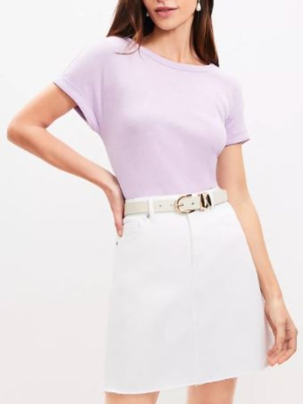 Loft Fresh Cut White Denim Skirt - size 8